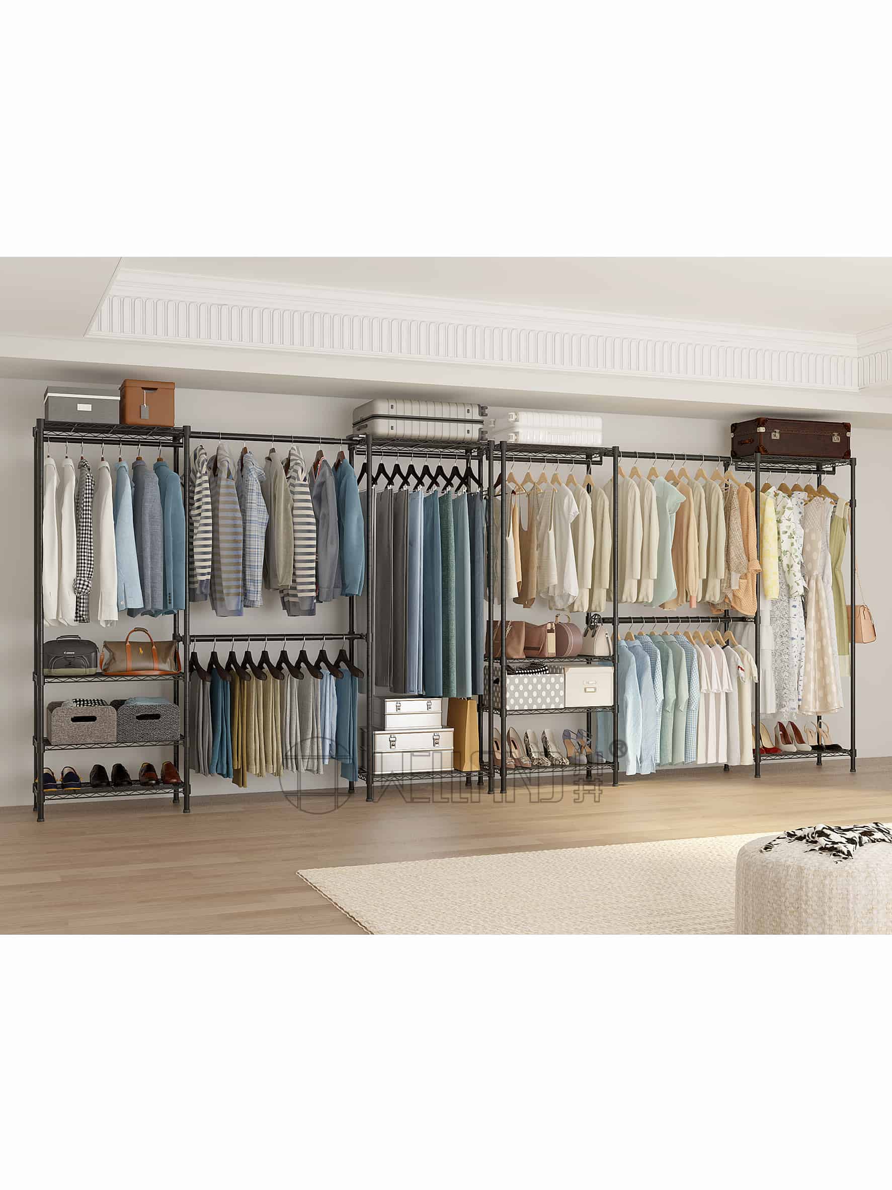 伸縮黑色碳鋼衣櫥架 伸縮黑色碳鋼衣櫥架