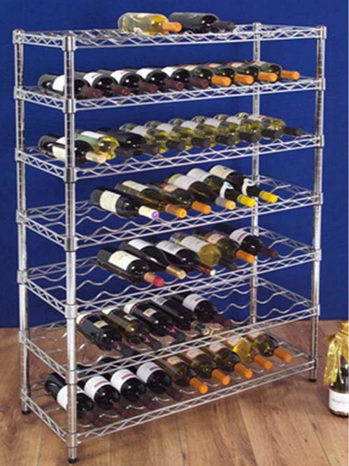 電鍍鉻金屬鋼制多層可調層距紅酒展示架