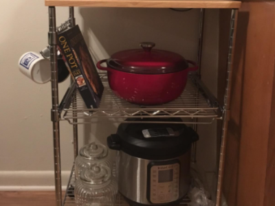 美國抽拉網片廚房微波爐架成功案例分享