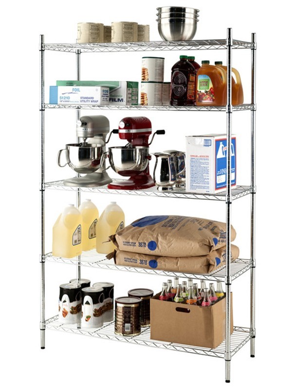 五層電鍍鉻輕型線網置物架