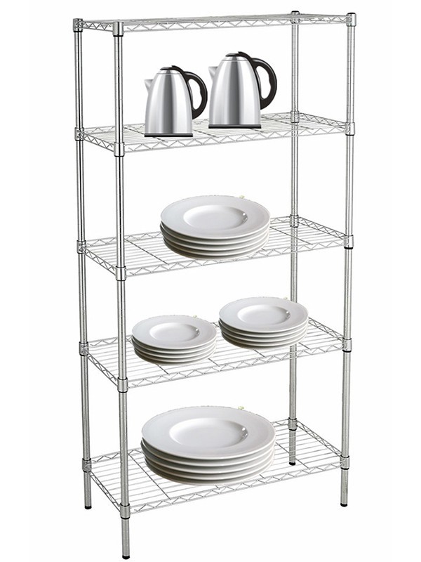 五層電鍍鉻輕型線網置物架