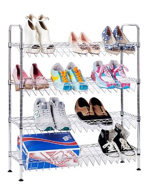 四層金屬鍍鉻玄關(guān)鞋架