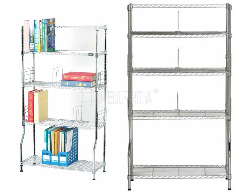 四層簡易鐵藝線網書架分享-川井