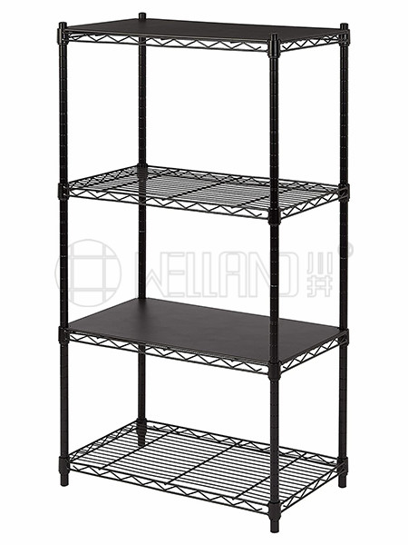 可拆卸2套_烤漆黑線網金屬置物架