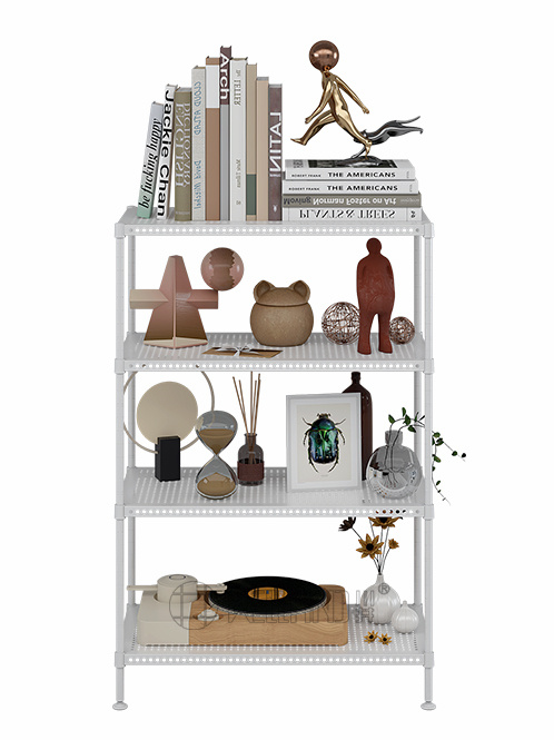 白色多層洞洞板置物架